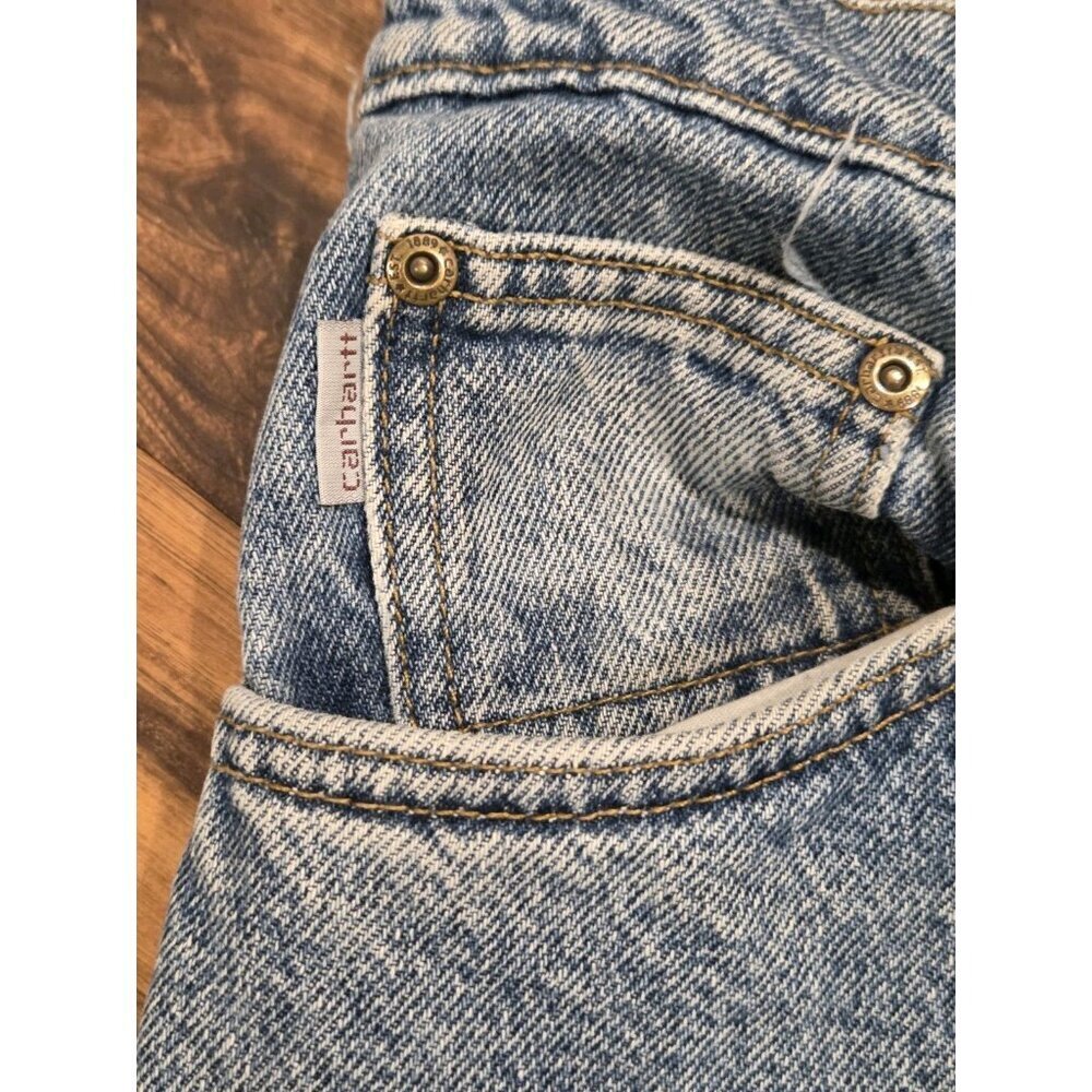 Vtg Carhartt Mens Flannel Lined Jeans Pants Denim Sz 44x24 Union Made USA - Picture 5 of 14